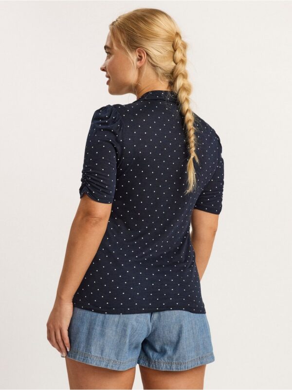 Short sleeve top with front gathering - 8454406-2150