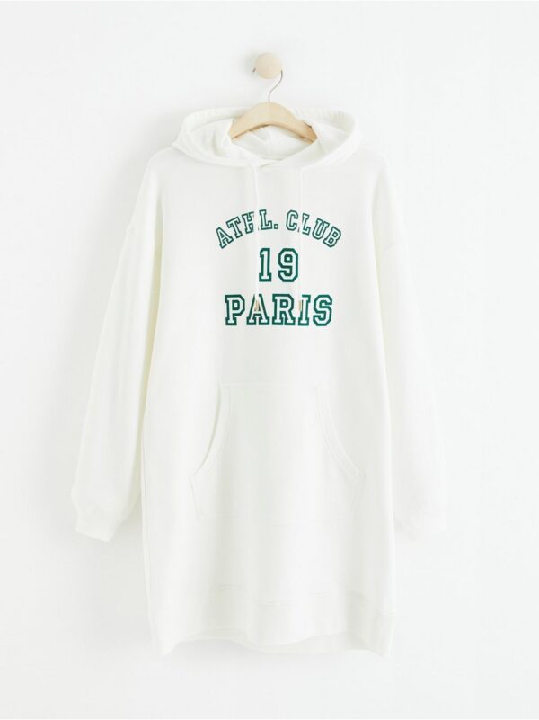 Long hoodie with text print - 8456495-300