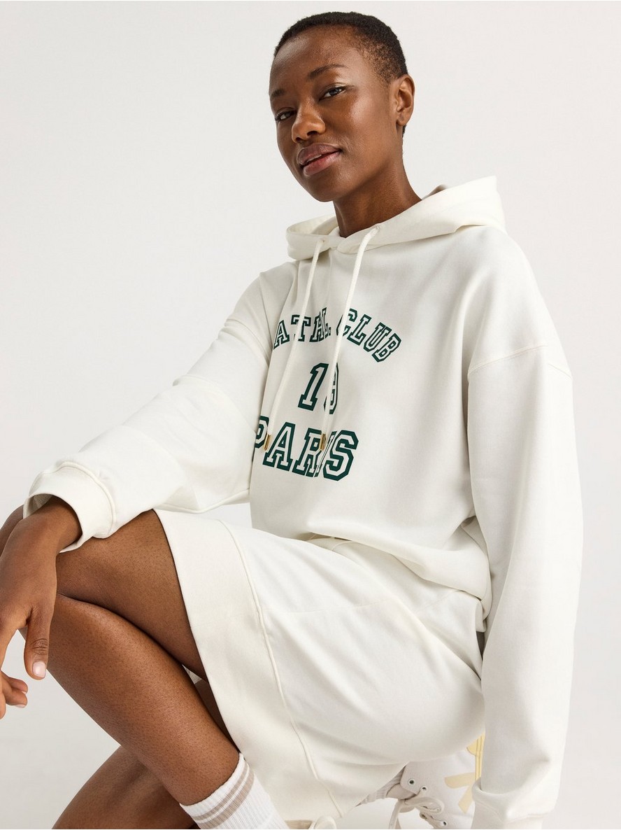 Dukserica – Long hoodie with text print