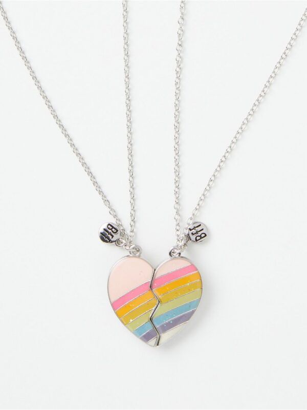 Best friend necklace with rainbow heart - 8456661-10