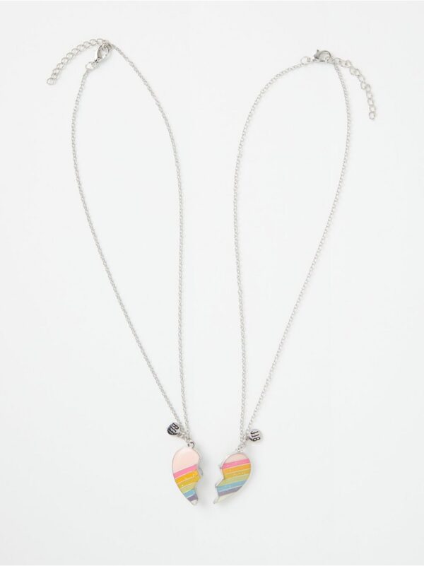 Best friend necklace with rainbow heart - 8456661-10