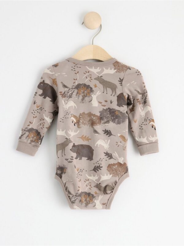 Wrap bodysuit with forest animals - 8457581-9770