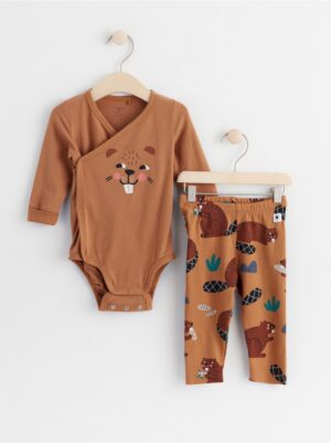 Set with wrap bodysuit and leggings - 8457589-9495