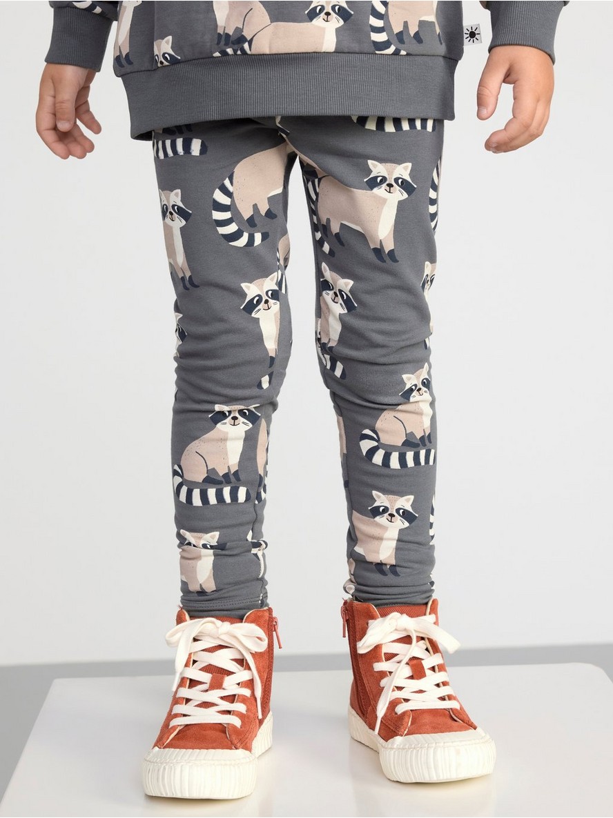 Helanke – Leggings with brushed inside and raccoons