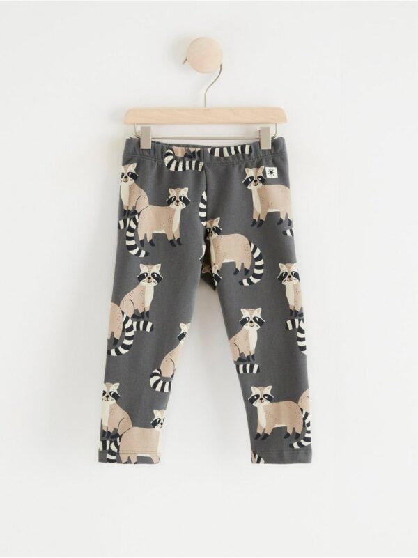 Leggings with raccoons - 8460635-7486