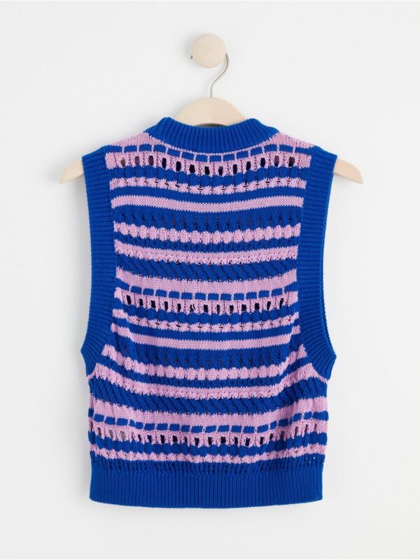 Striped knitted vest - 8460639-7625