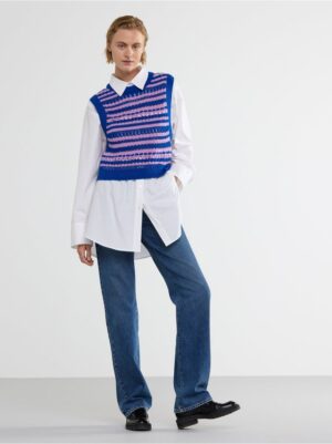 Striped knitted vest - 8460639-7625