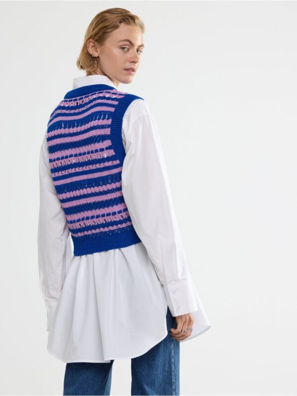 Striped knitted vest - 8460639-7625