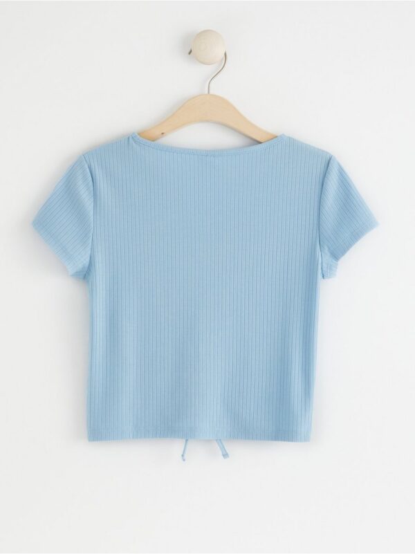 Ribbed crop top with gathering - 8460717-2199