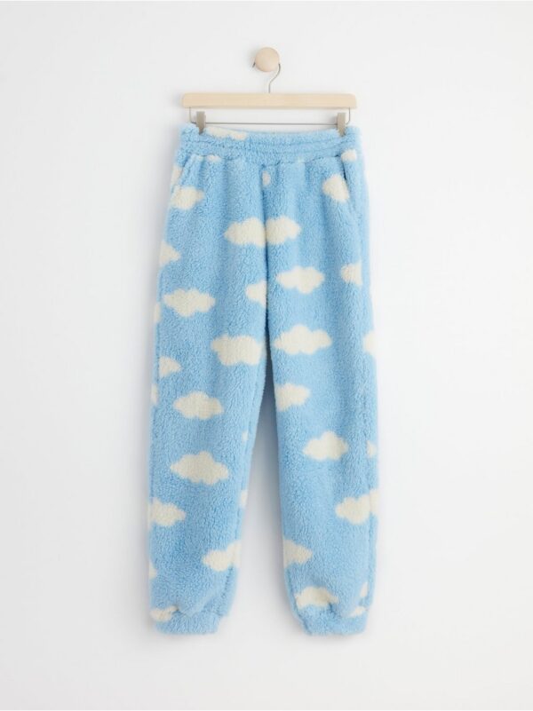 Pile trousers with clouds - 8460726-2199