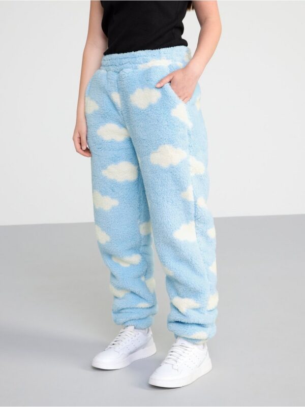 Pile trousers with clouds - 8460726-2199
