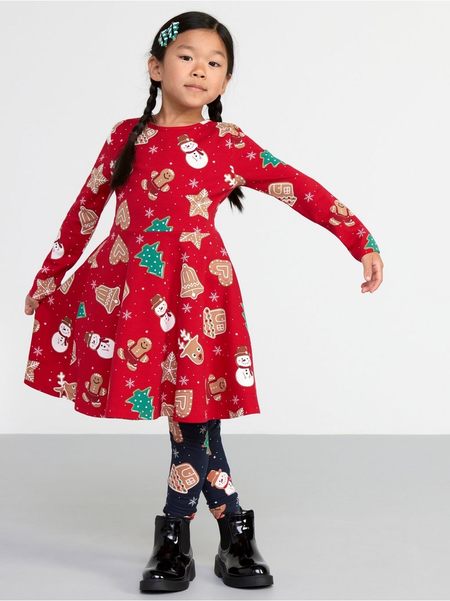 Haljina – Long sleeve dress with gingerbread cookie print