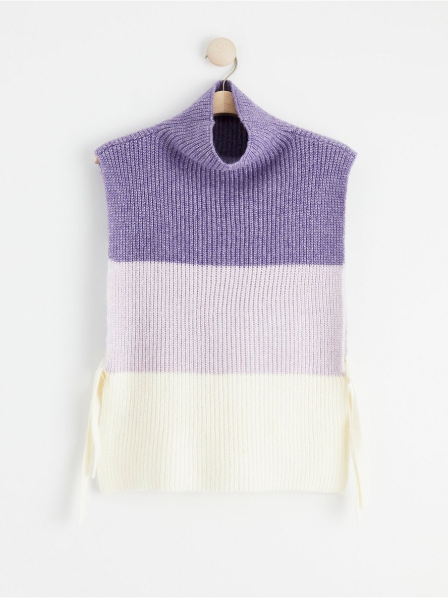 Knitted bib neck with colour blocking - 8467246-6375