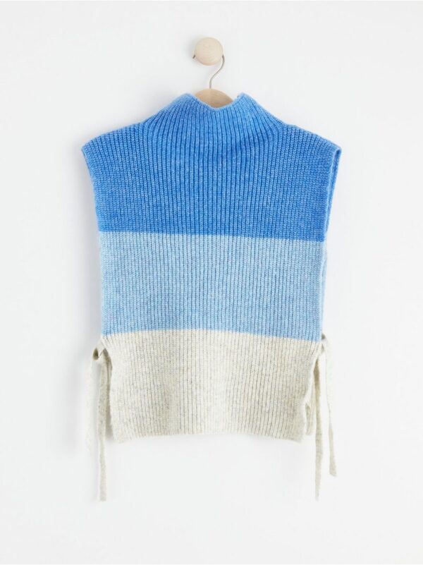 Knitted bib neck with colour blocking - 8467246-9691