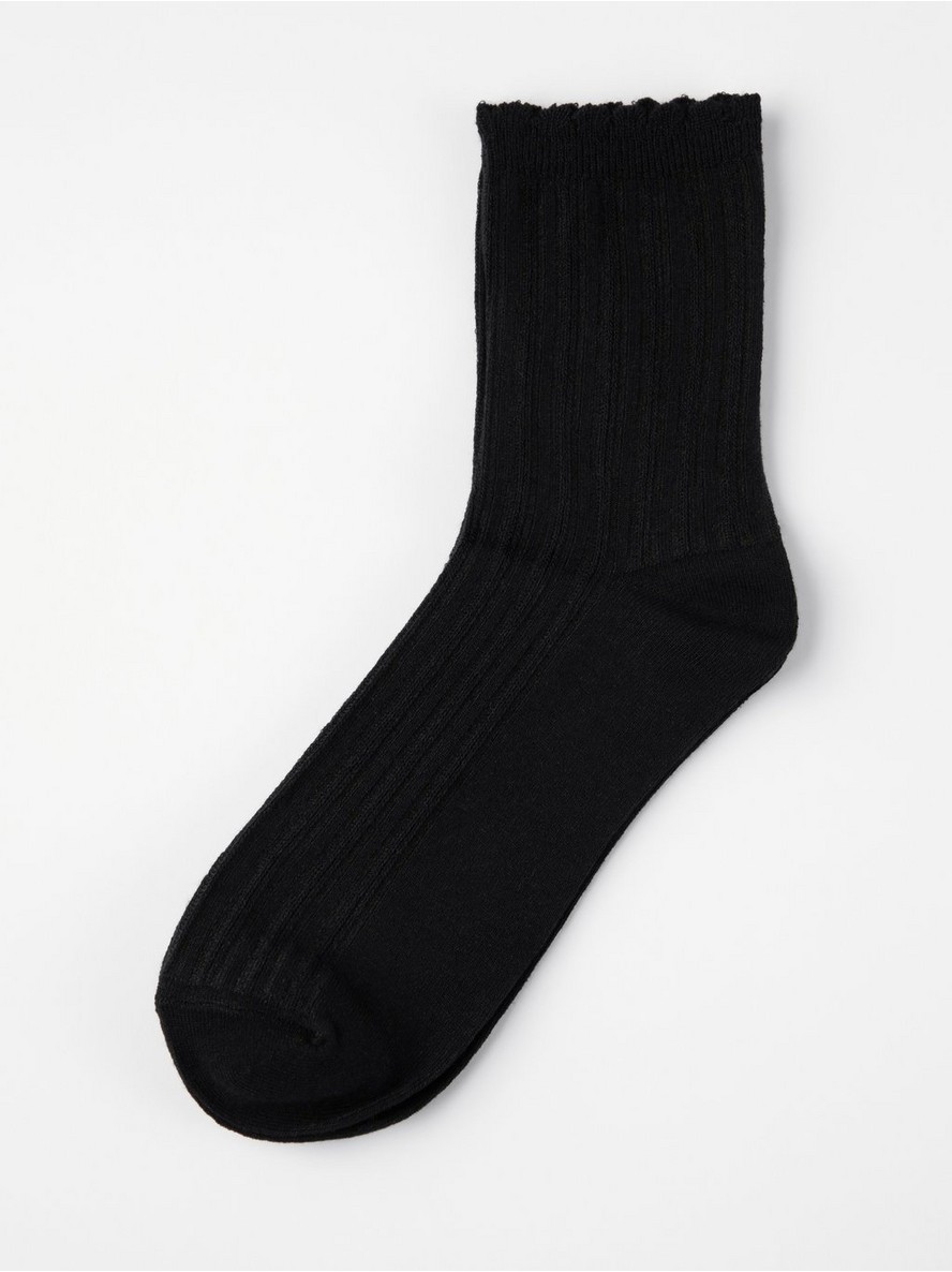 Ribbed socks with frill trim - 8475606-80