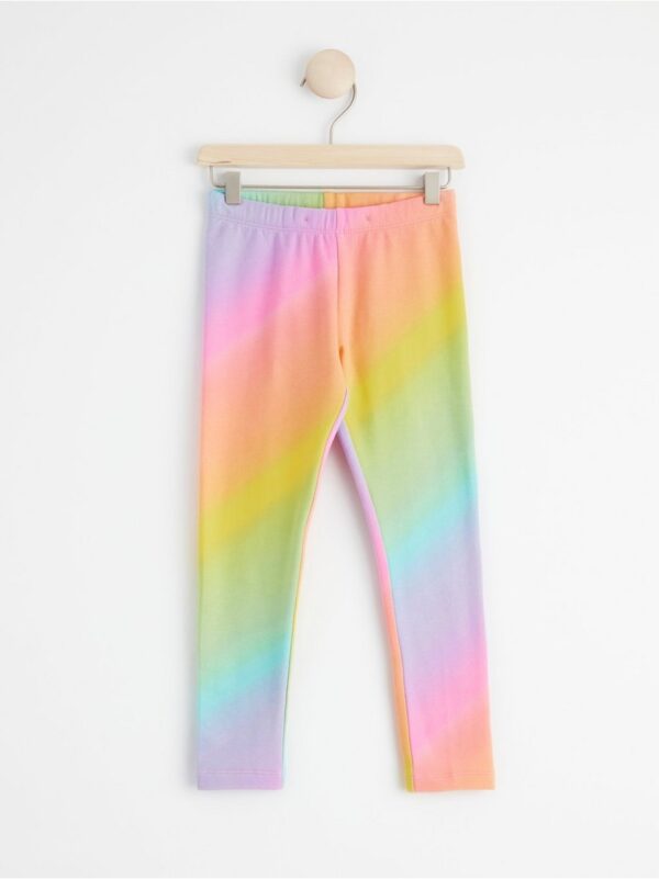 Leggings with rainbow print and brushed inside - 8475790-1031