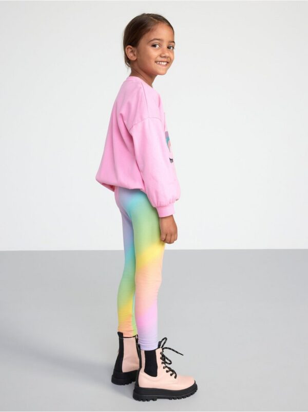 Leggings with rainbow print and brushed inside - 8475790-1031