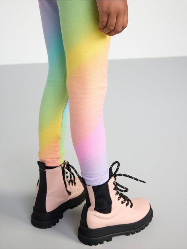 Leggings with rainbow print and brushed inside - 8475790-1031