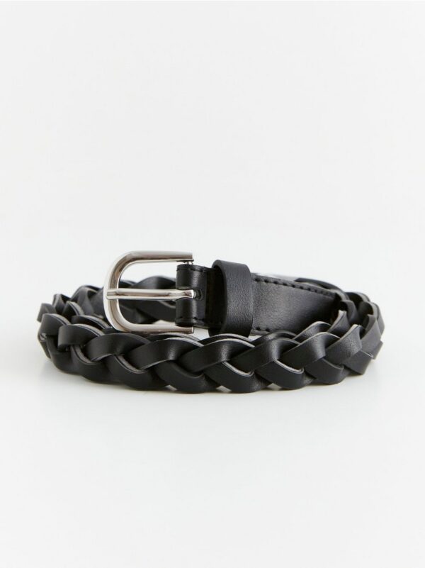 Braided imitation leather belt - 8482723-80