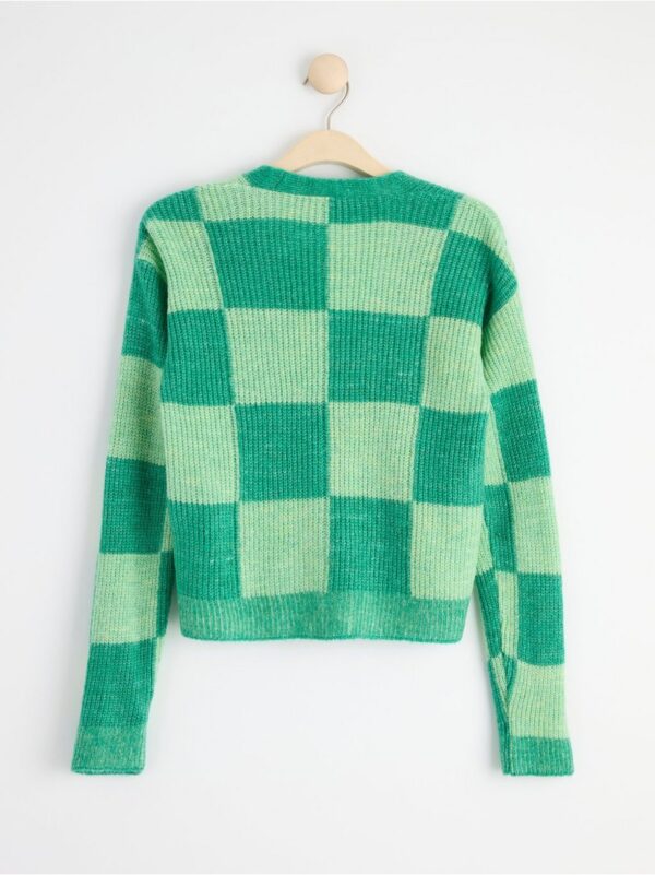 Checked knitted cardigan - 8483793-5818
