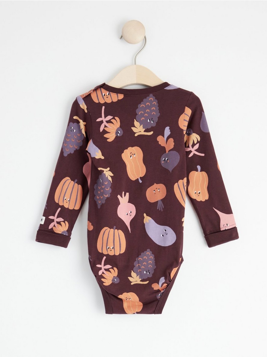 Long sleeve bodysuit with vegetables - 8494133-7268