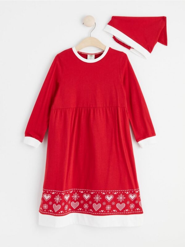 Christmas set with dress and headscarf - 8494414-8603