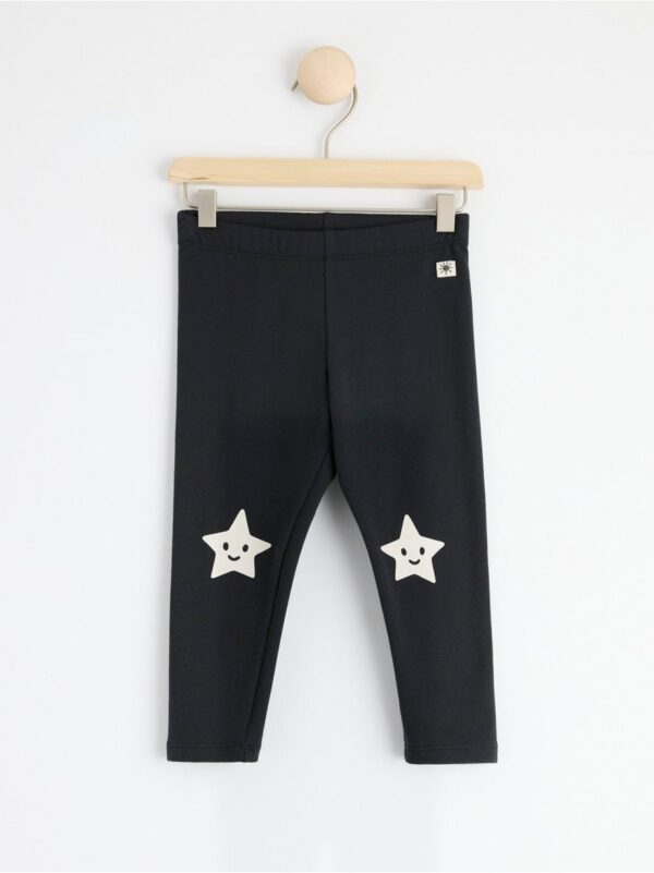 Leggings with brushed inside and stars - 8494596-6959