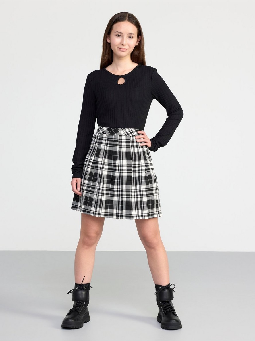 Pleated checked skirt - 8499265-80