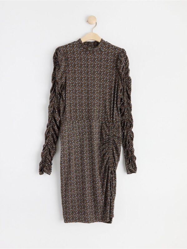 Long sleeve dress with gatherings - 8518875-3947