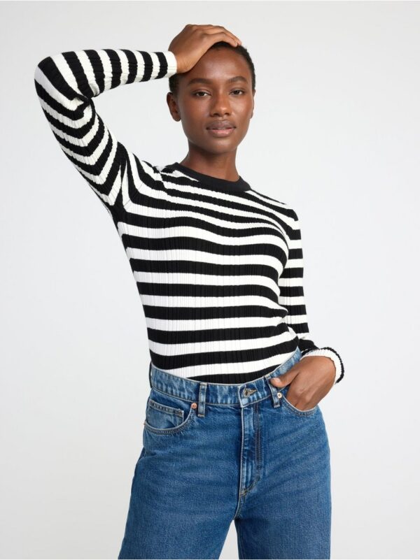Striped rib knitted top - 8529273-80