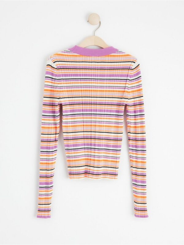 Striped rib knitted top - 8529273-9613