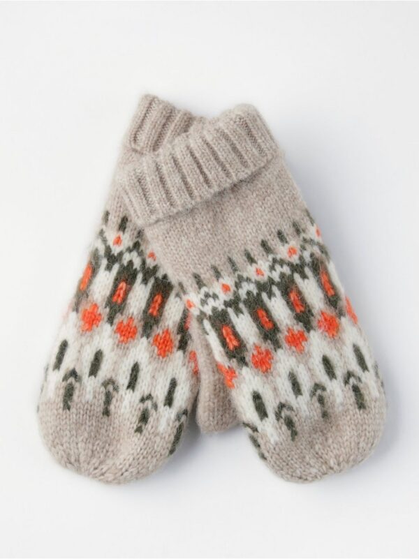 Fair isle-pattern knit mittens - 8532022-9515