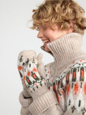 Fair isle-pattern knit mittens - 8532022-9515