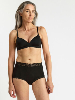 Gaćice - High waist brief with lace trim 25