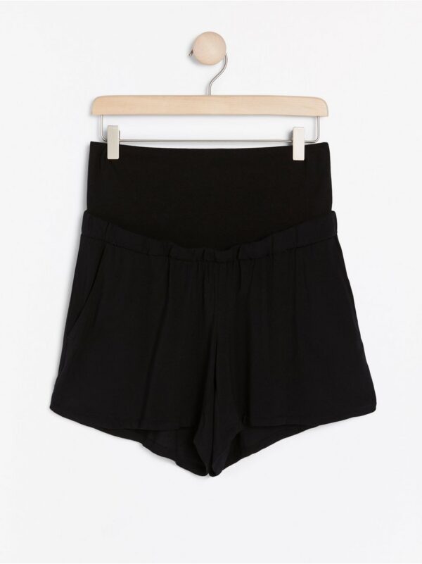 MOM Black Viscose Shorts - 7868659-80