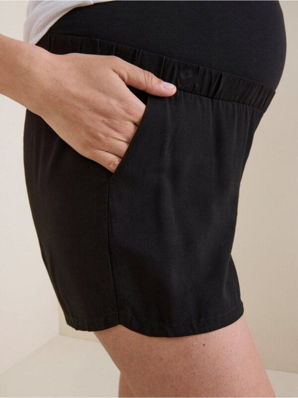 MOM Black Viscose Shorts - 7868659-80