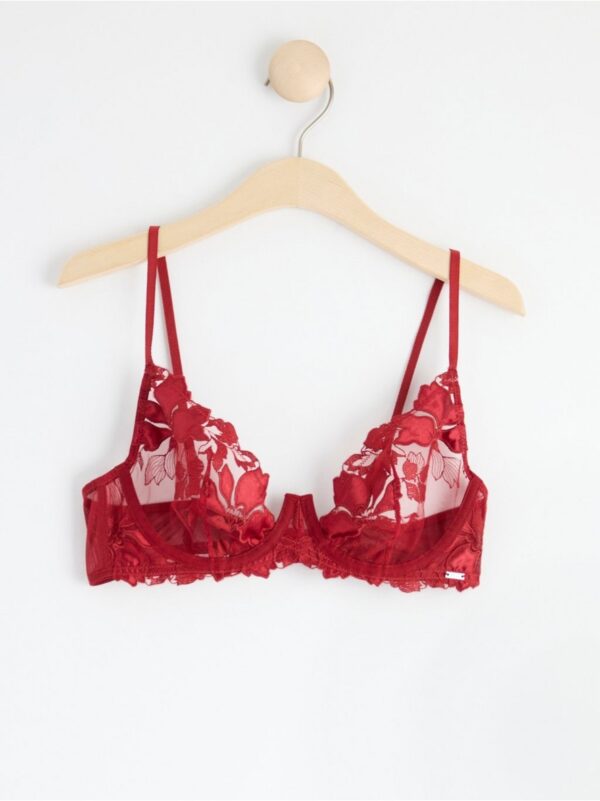 Unpadded bra with embroidery - 8391015-8600