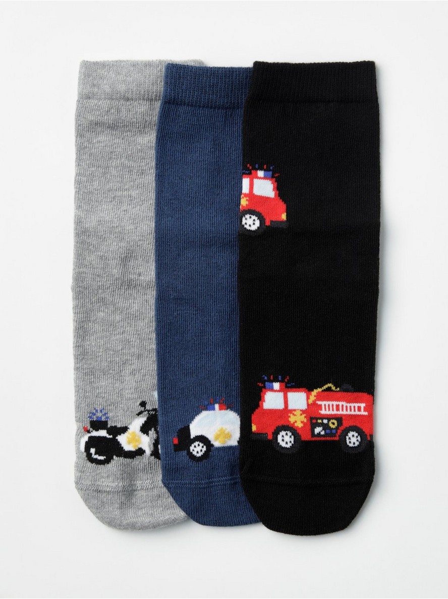 Carape – 3-pack socks with vehicles and antislip