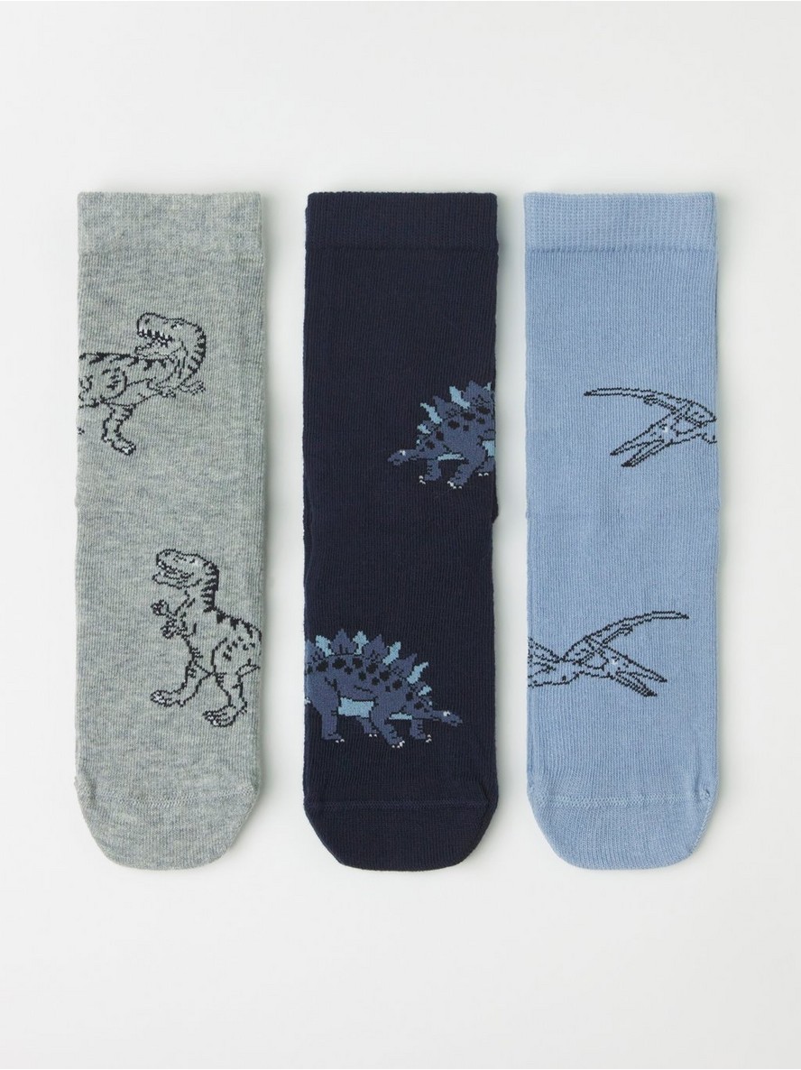 Carape – 3-pack socks with dinosaurs and antislip