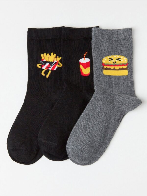 3-pack socks with food motifs - 8414602-80