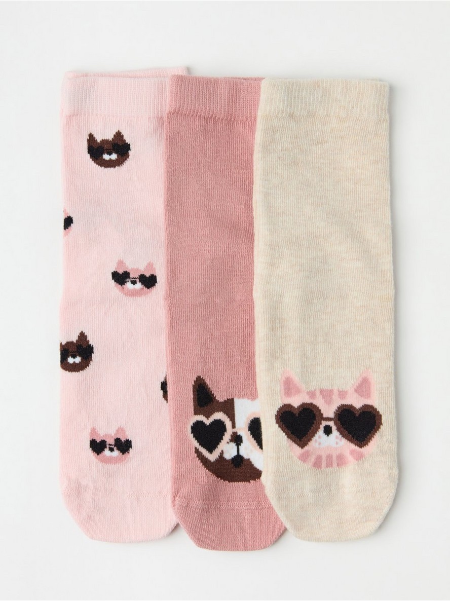 Carape – 3-pack socks with cats and antislip