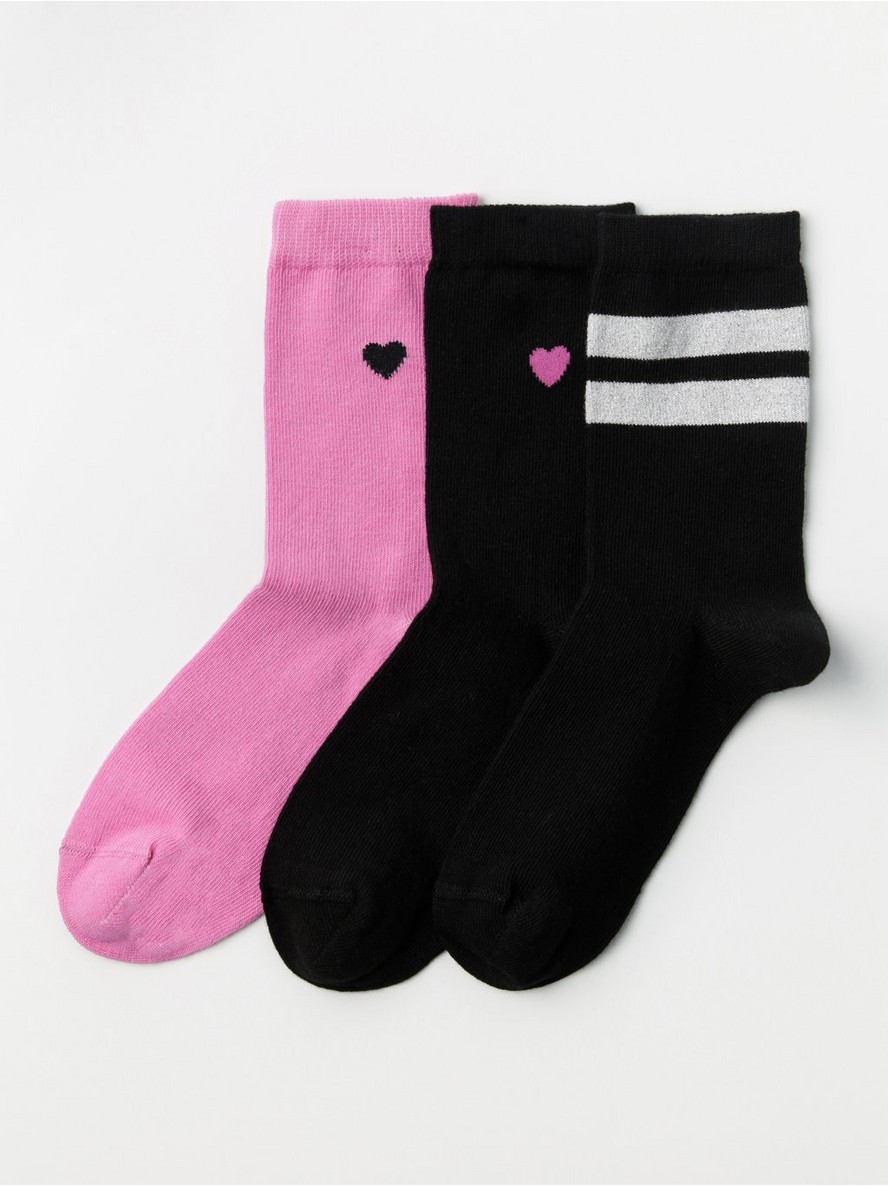3-pack socks with hearts and stripes - 8430280-80