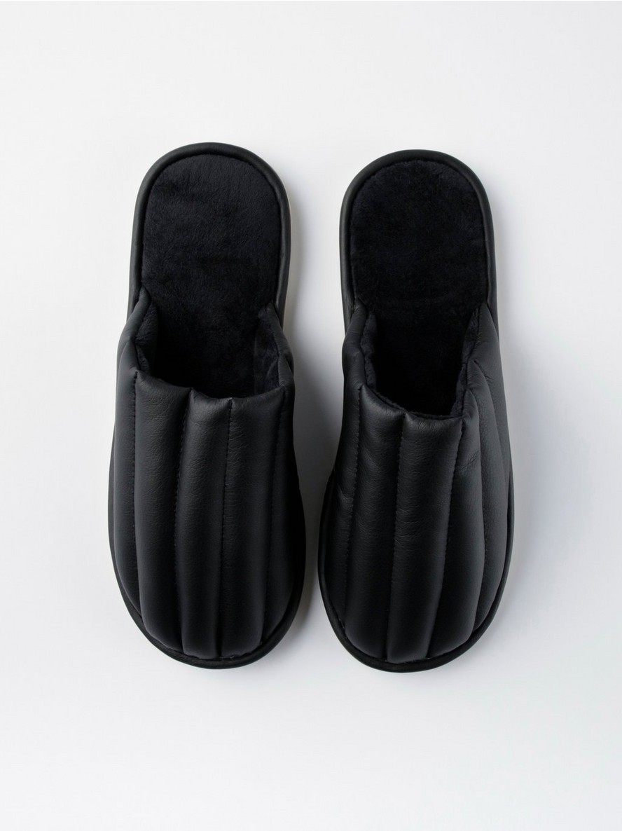 Papuce – Padded faux leather slippers