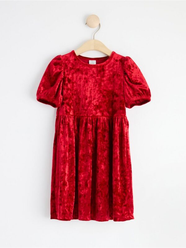 Short sleeve dress in crushed velvet - 8433533-7395