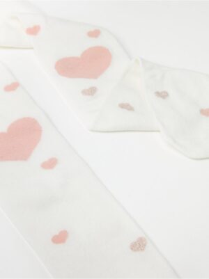 Fine-knit tights with hearts - 8438754-325