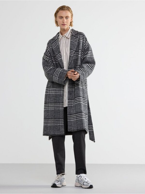 Checked wool-blend coat - 8450884-80