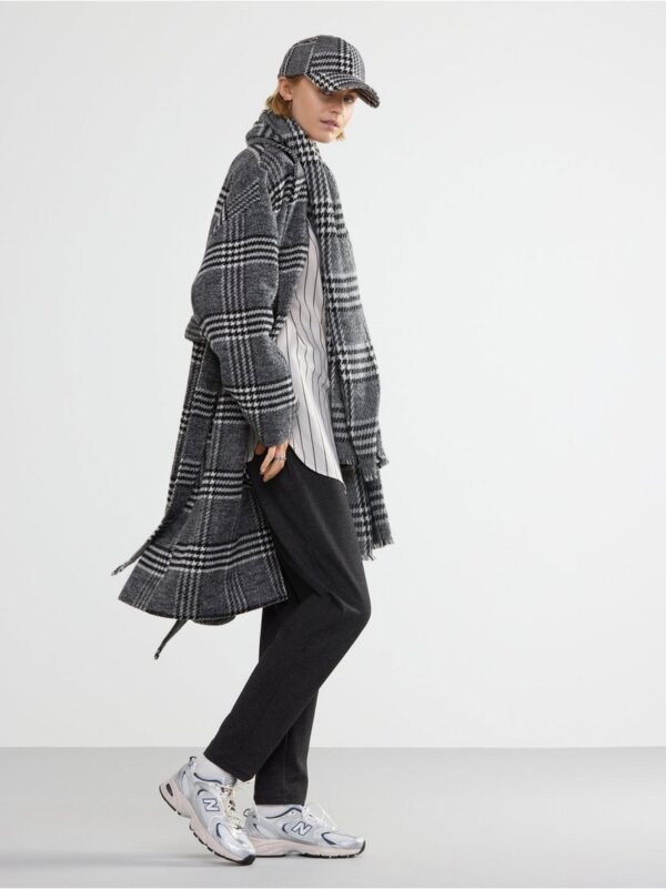 Checked wool-blend coat - 8450884-80