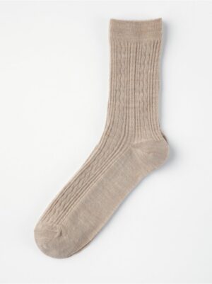 Cable-knit merino wool blend socks - 8452518-374