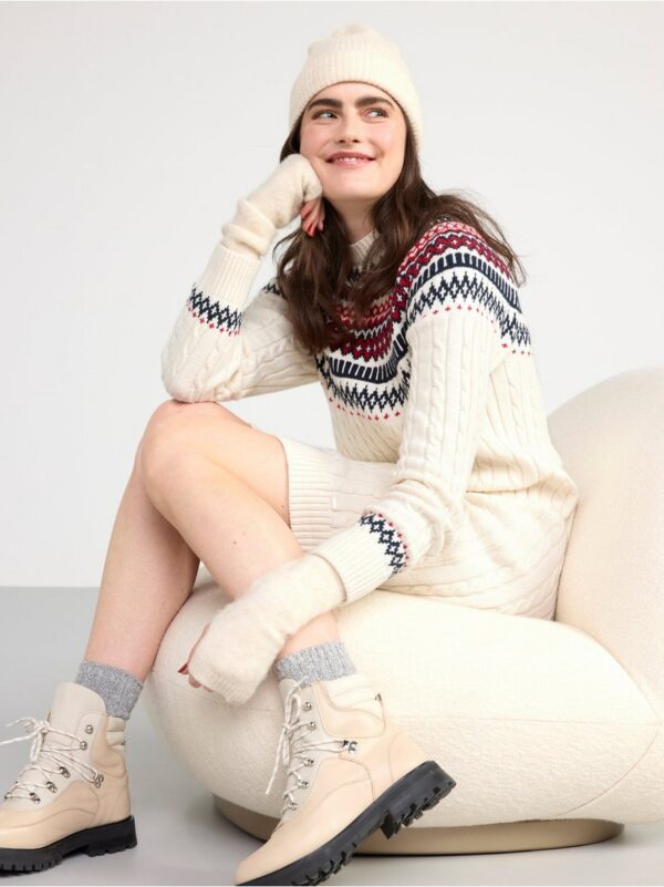 Cable-knit fair isle dress - 8461065-7488