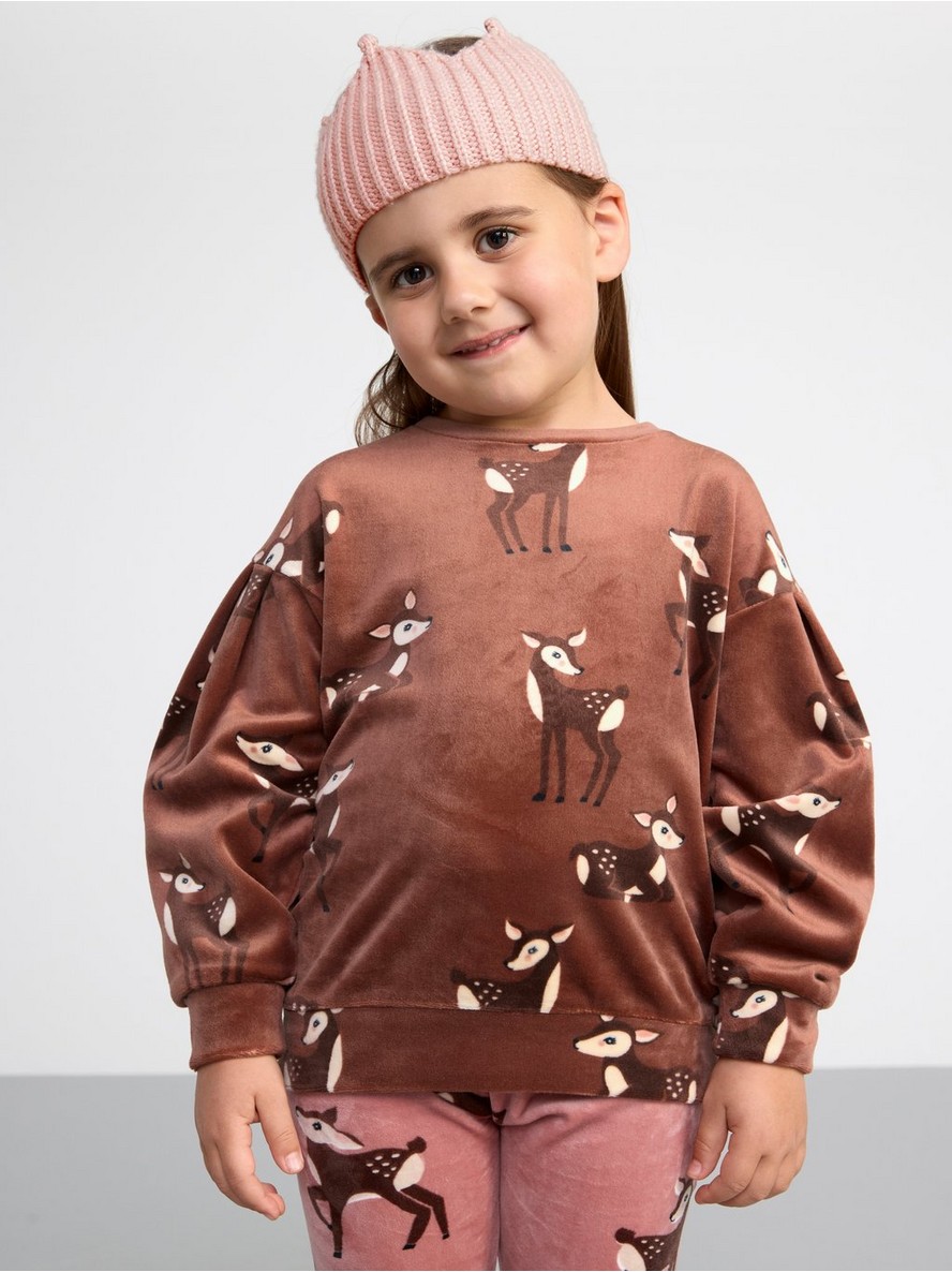 Dukserica – Velour sweatshirt with deer print